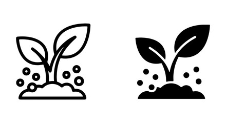 Obraz premium Plant Sprout Icons, Growth Seedling Vector Graphics, Organic Farming Symbol Set