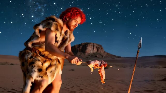 Esau, Isaac's Eldest Son, Was Roasting His Catch in the Desert, Under a Star-Studded Night Sky