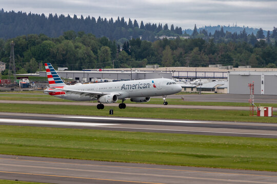An American Airlines Airbus A321 at Portland International Airport - Portland, Oregon, USA