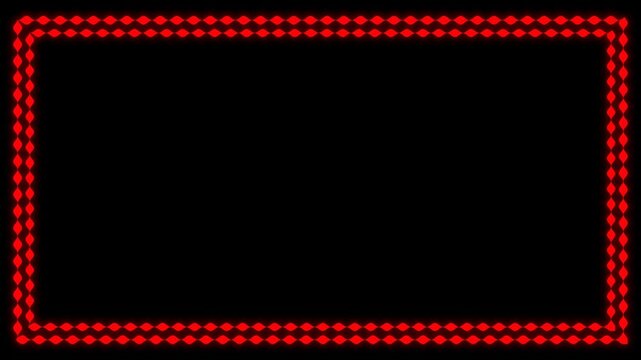 Red square frame with red hearts on black background vector design pattern illustration digital wallpaper decoration concept