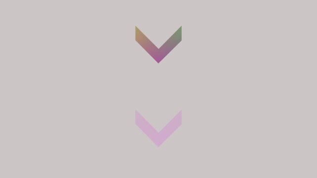 Single gradient colored chevron arrow icon on neutral background direction
