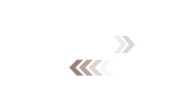 Minimalist brown and white arrows arranged in a triangular formation arrow