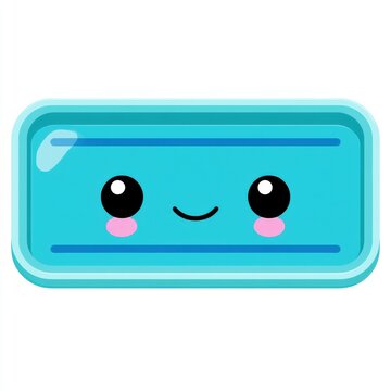 This cute chubby character with a diving board nose and lane divider smile swims happily in the school pool on a bright day.
