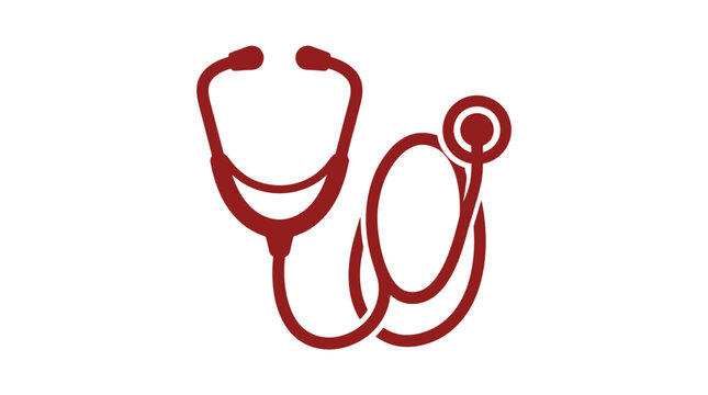 Red Stethoscope Medical Icon Vector Illustration Healthcare Symbol