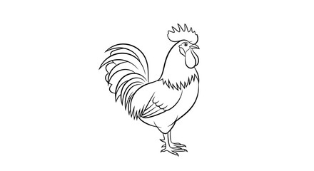 Rooster standing on one leg proudly. © Dhiyak