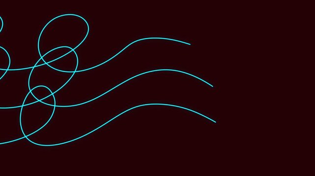 Abstract Blue Flowing Line Motion Graphics