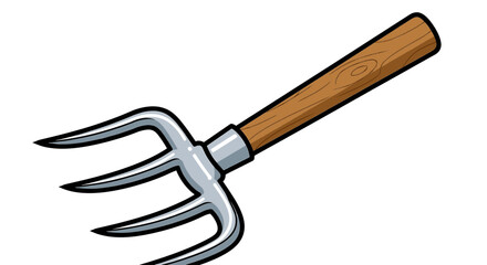 Fototapeta premium Hand Garden Fork Tool Vector Illustration