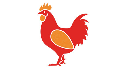 Red Rooster Vector Illustration with Decorative Floral Wing © Ibnu