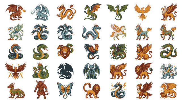 Mythical creatures dragons and beasts.