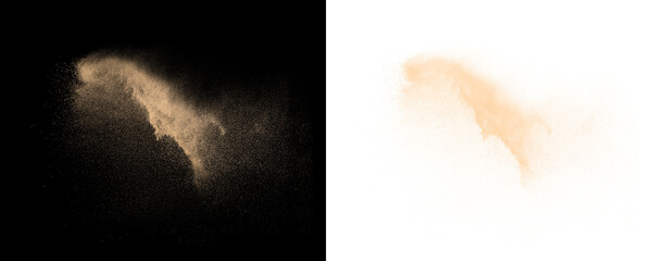 Flying sand dust cloud with swirling particle texture isolated on transparent background for cinematic PNG overlay compositions © Motion King