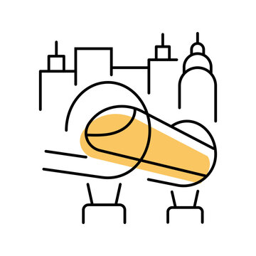 Hyperloop pod icon. Industry and transportation line symbol. Color.