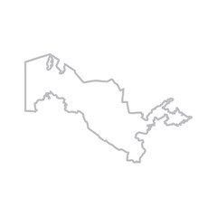 Fototapeta premium uzbekistan map monoline Suitable for posters and web icons