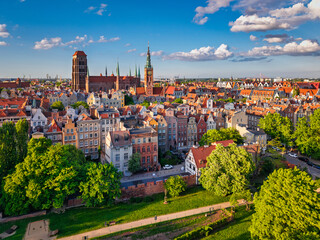 Beautiful MainTown in Gdansk in the light of setting sun. Poland © Patryk Kosmider