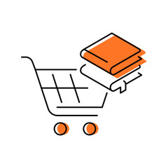 Book purchase icon. Business and ecommerce line symbol. Color. © M.Style