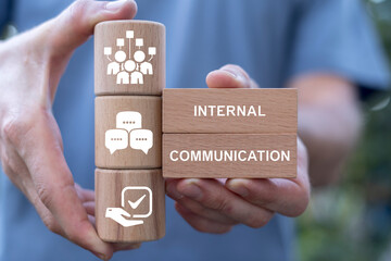 Business concept of internal communication. Internal communications technology.