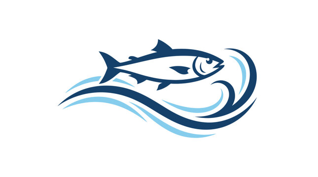 Fish Swimming in Ocean Waves.
