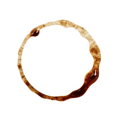 Obraz premium Ring stain left by a drink on a white surface in top down view