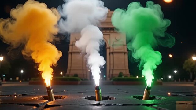Colors of Freedom Rising &mdash; Patriotic Light Across the Night
