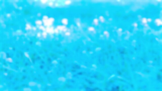 Abstract Blurred Light Blue Bokeh Background with Bright Lights and Copy Space for Text