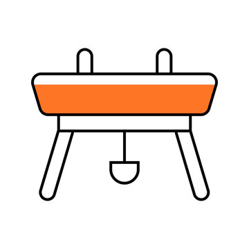 Pommel horse icon. Sports and gymnastics line symbol. Color.