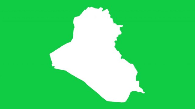 Iraq wiggle animation map loop green background