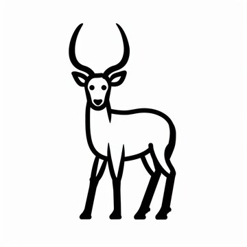 Stylized silhouette of a deer with antlers in minimalist design style