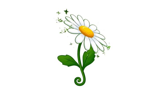 Charming Daisy Flower Illustration with Subtle Sparkle Effect.