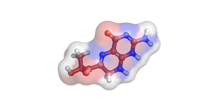 Sepiapterin, metabolic drug / phenylalanine hydroxylase activator for hyperphenylalaninemia and pediatric phenylketonuria, 3D molecule 4K