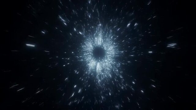 Abstract hyperspace jump through a wormhole in deep space