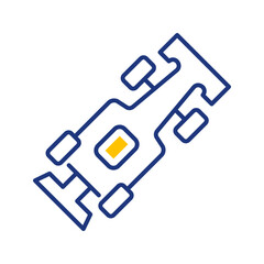 Naklejka premium Race car icon. Transport and motorsport line symbol. Color.