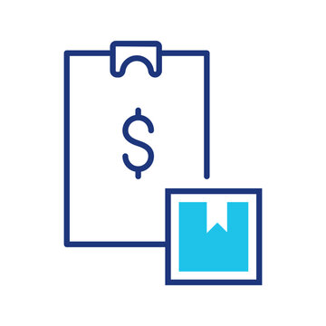 Shipping invoice icon. Business and shipping documents line symbol. Color.
