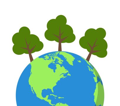 green earth with tree