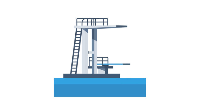 Diving Platform Above Blue Water, Sports Equipment, Summer Fun
