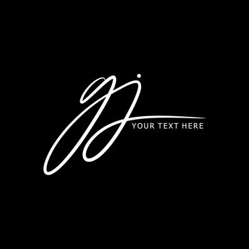 GJ Logo, GJ Initials, GJ Monogram, GJ Letters, Elegant Handwritten Monogram Initials, Signature Logo Design Vector