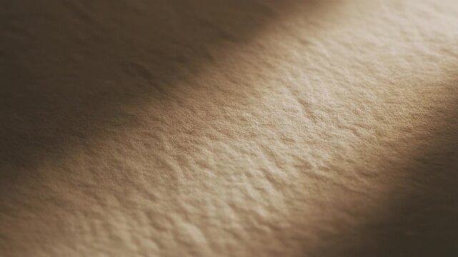 Extreme Macro Cinematic Push Across Handmade Japanese Washi Paper Surface &ndash; Warm Beige Fiber Texture Background