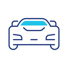 Fototapeta premium Race car icon. Transport and motorsport line symbol. Color.