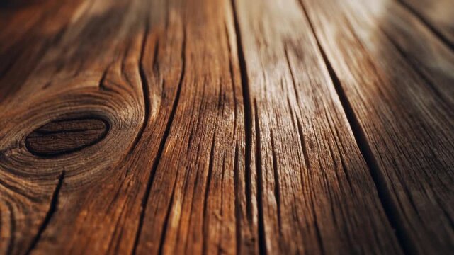 Extreme Macro Cinematic Push Across Aged Reclaimed Wood Surface &ndash; Dark Grain Knot Texture Background