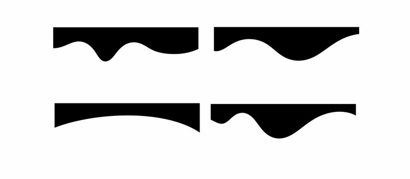 Border shape wave design, dividers shapes, frame template curve collection