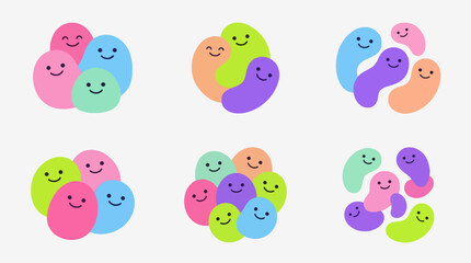 Fototapeta premium Flat Design Happy Characters Grouping Vector Illustration for Commercial Use