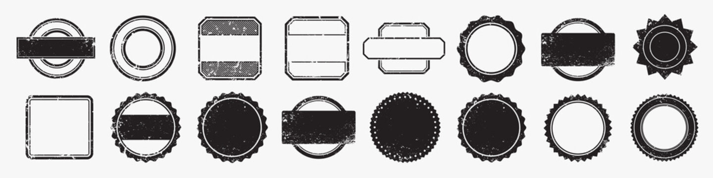 Vintage stamp badge collection vector