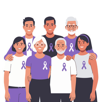 Diverse friends supporting each other during cancer awareness month
