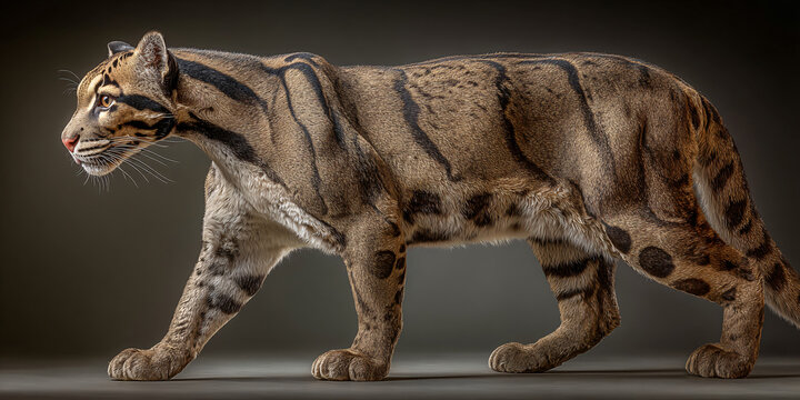 Clouded Leopard Realistic 3D Model Full Body