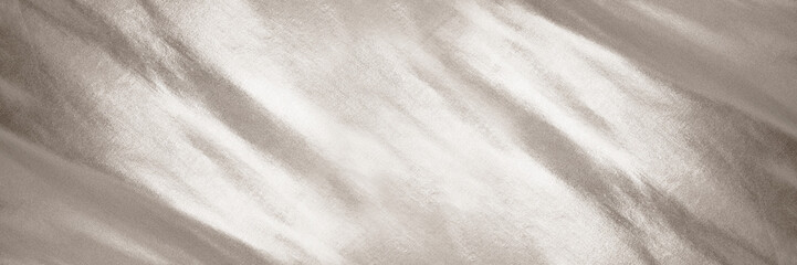 Light soft pale pastel brown golden beige nude white abstract background. Shiny silk fabric. Metallic shine reflection. Empty blank template design. Minimal. Wide banner. Panoramic. © Наталья Босяк