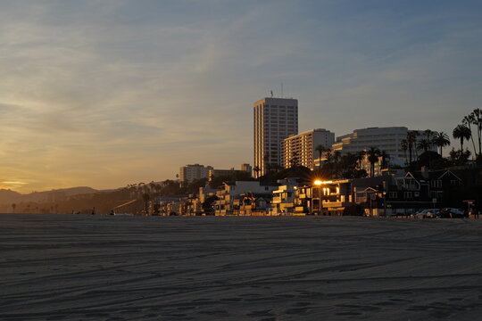 sunset over the city