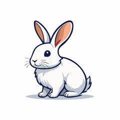 Obraz premium Cute cartoon white rabbit illustration