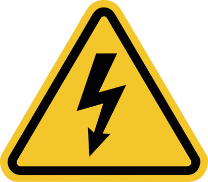 Electrical hazard warning sign vector icon &ndash; high voltage danger symbol