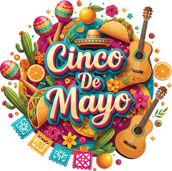 Fototapeta premium Colors of Fiesta — Vibrant Cinco de Mayo Celebration Elements