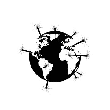 Dynamic global network connection spreading across the Earth, symbolizing interconnectedness, communication, and digital impact worldwide