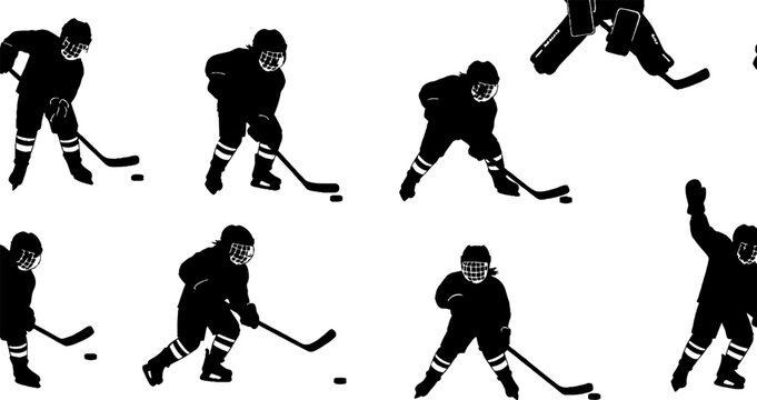 Dynamic sequence of ice hockey player movements and actions.
