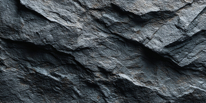 Dark Rock Face Surface Texture Close-Up